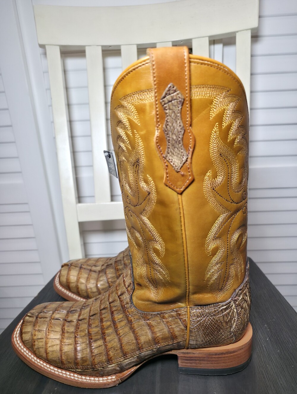 Cody James Caiman Tail Skin Western Boot Square Toe BECJSP21L11 Men Size 8.5 D